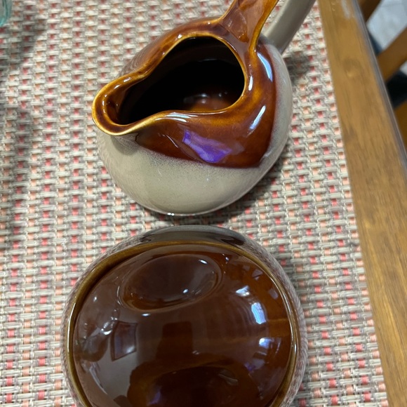 Sango Nova Brown stoneware creamer and sugar. Excellent condition - Picture 3 of 4